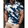 Stripe printed men's shirt fashion T-shirt