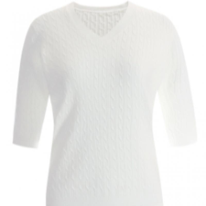Shop Women V Neck Basic Inner Cable KniT Cashmere ShorT sleeVe T shirT Purple