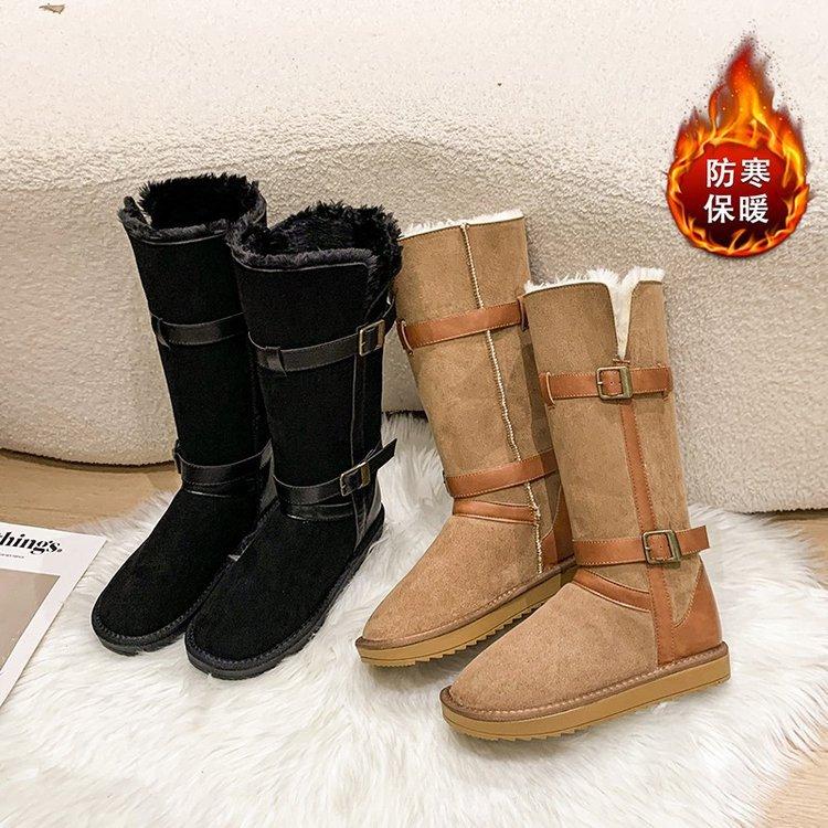Fur Integrated Explosion Warm Thick-soled Snow Boots Women's 2024 New Winter Piled Thickened Long Cotton Boots