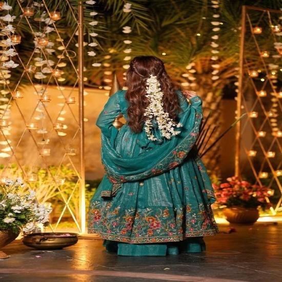 Women's Floral Embroidered Anarkali Set with Sheer Dupatta