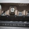 Watch Organizer Box Roll Case-PU Leather Watch Travel Case for Men and Women-4 Watch Carrying Case and Display, Watch Organizer