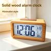 Große digitale LED-Wecker aus Holz, Intelligente Sensor-Nachtlichtfunktion mit Schlummerfunktion, Datum, Temperatur, 12/24-Stunden-Umschaltung