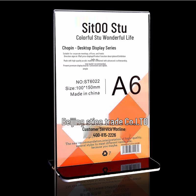 Acrylic T-Shape Double-Sided Desk Sign Holders (10 Pack) A6 (100x150mm)