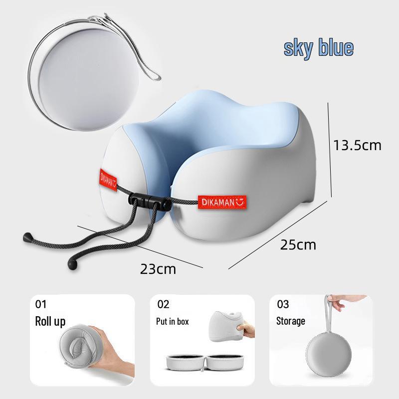 Portable U-shaped Memory Foam Neck Support Pillow for Travel and Long Trips