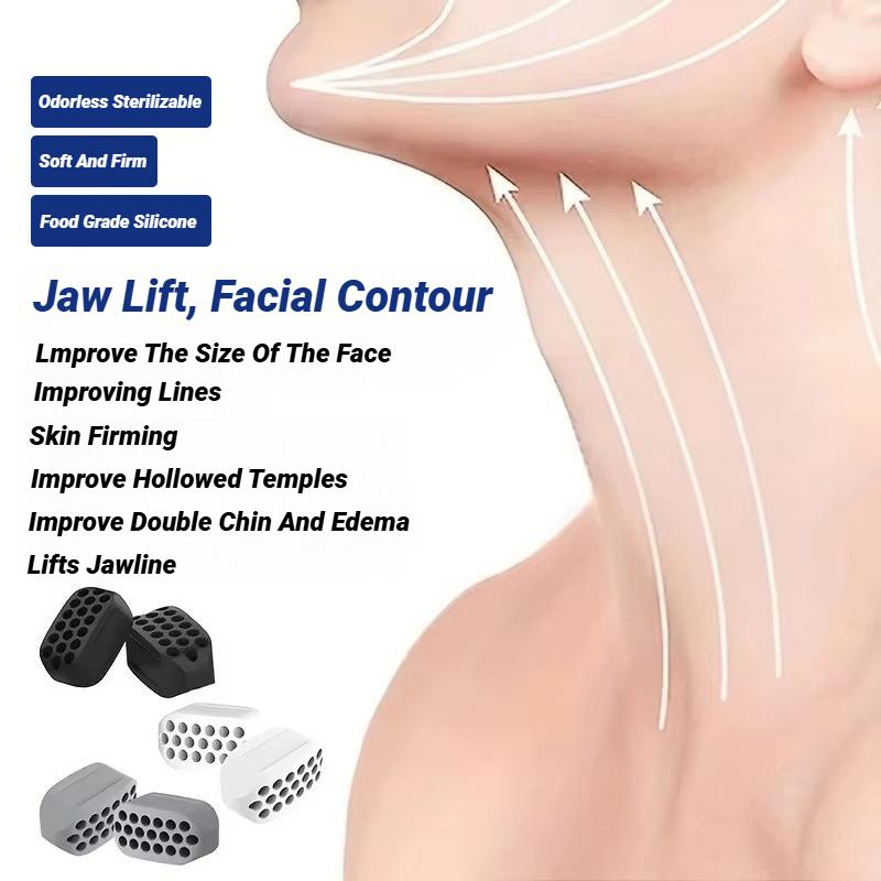 Durable And Safe 1/2Pcs Large Jaw Exerciser Fitness Jawline Muscle Training Double Chin Reducer Neck Face Slimming Mouth Jawliner Silicone Chew