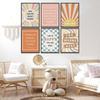 6Pcs Boho Pirational Posters Wall Art Positive Affirmations Growth Mindset Canvas Wall Decor Pictures Modern Classroom School Posters Wall Prints for