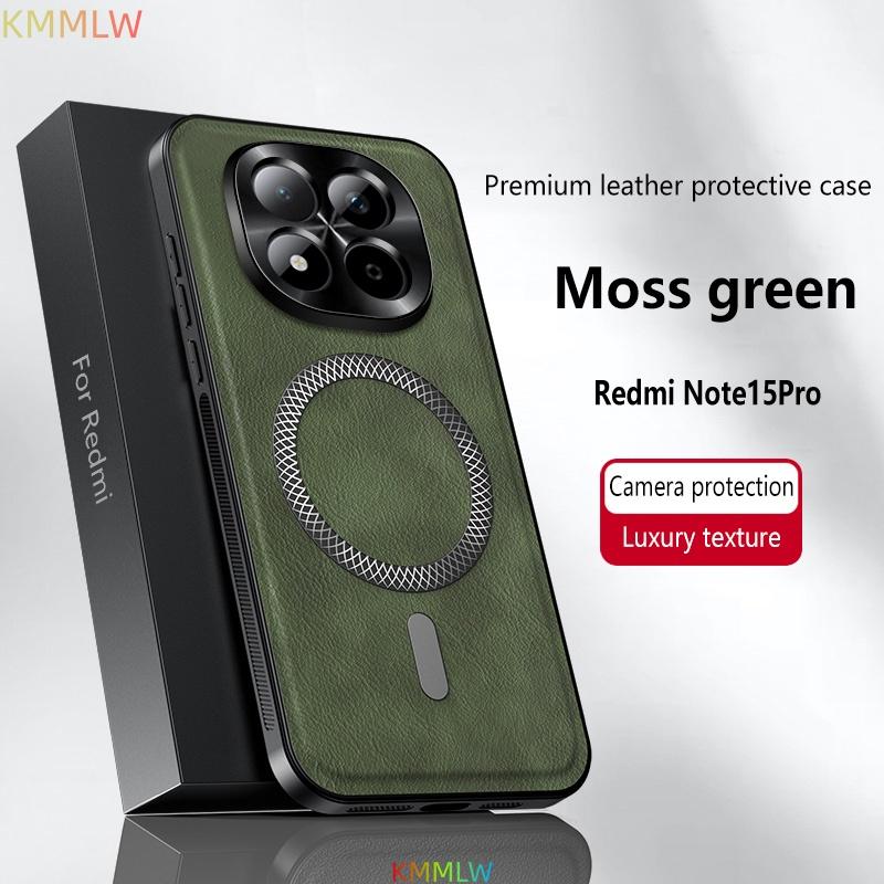 For Redmi Note 14 13 15 Pro Plus High End Magnetic Wireless Charging Leather Phone Case For Redmi Note 15 14 13 12 Pro/+ Case