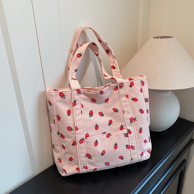 

Large capacity bag women s new Harajuku corduroy student literary shoulder messenger bag розовый