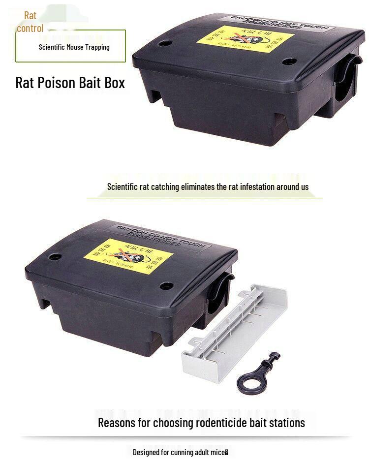 Double-Lock Mouse Bait Station Box with Lock
