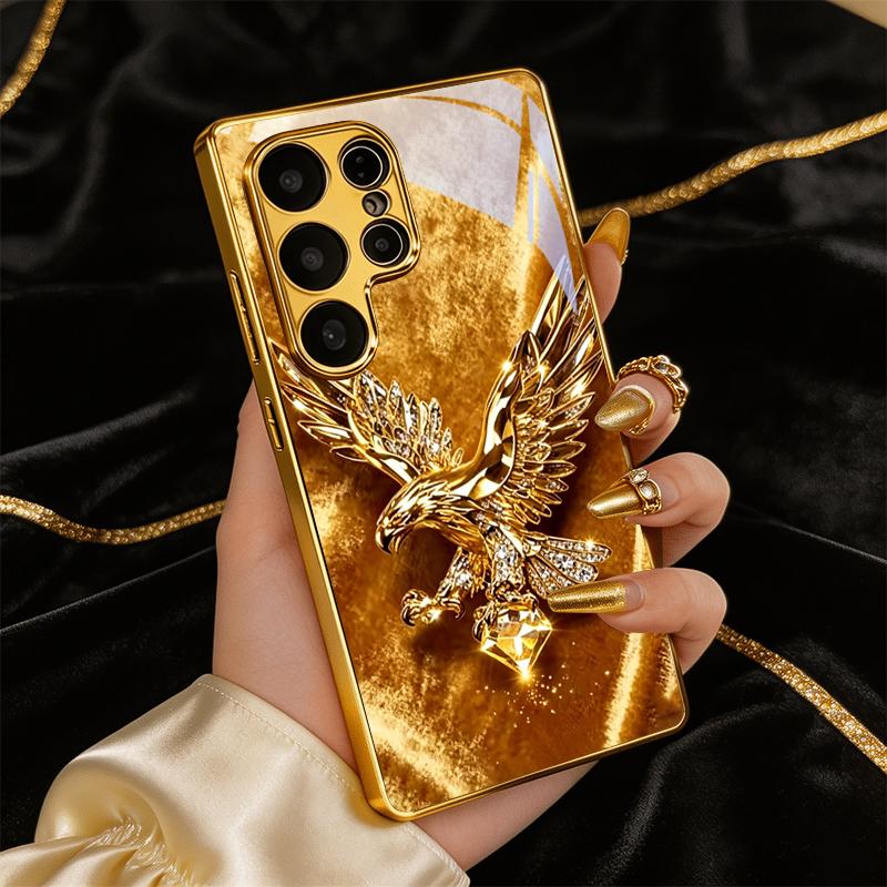 Goldener Diamant Adler Goldene Handyhülle Für Samsung A50 A51 A52 A53 A54 A55 A56 A57 A71 A72 A73 A31 A32 A34 A36 A37 30s Glasabdeckung