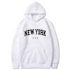 Women New York U.S.A City Hoodies Fashion Letter Printed Graphic Sweatshirts  Casual Harajuku Hooded Pullover Sportwear