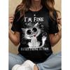Fashion Women Retro Creative Cat Pattern Print T Shirt Funny Casual O-neck Short Sleeves T-shirt Summer Female Tee Shirt