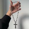 Vintage Punk Style Men and Women Twisted Cross Pendant Necklace Gothic Irregular Pattern Personality Trend Jewelry
