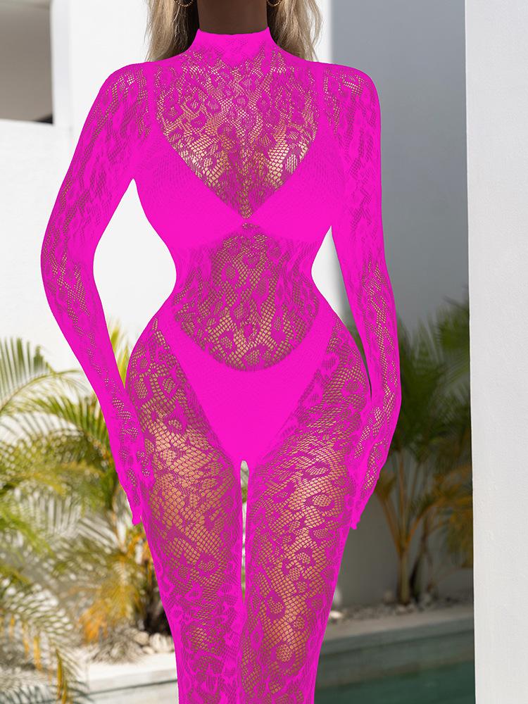 Women Sexy Lingerie Bodystocking for Women - Mesh See-Through Jumpsuit with Long Sleeves Breathable Stretchy Adult Nightwear