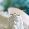 Japanese Light Luxury Gold-Plated Copper Leaf Feather Ring - New Arrival