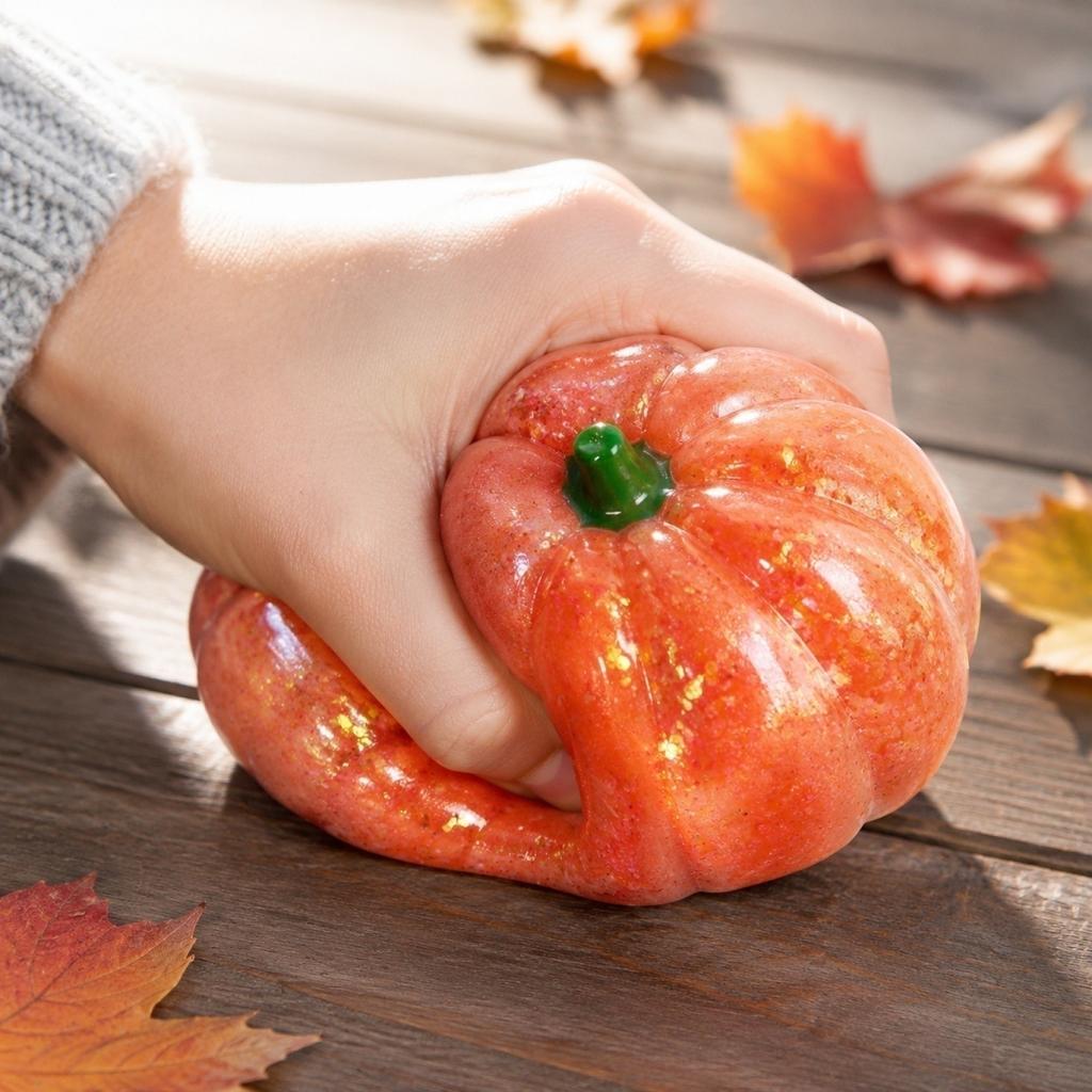Pumpkin Shaped Slow Rising Squishy Toy Stress Relief Sensory Fidget Toy Soft Squeeze Toy for Anxiety and Focus Relief