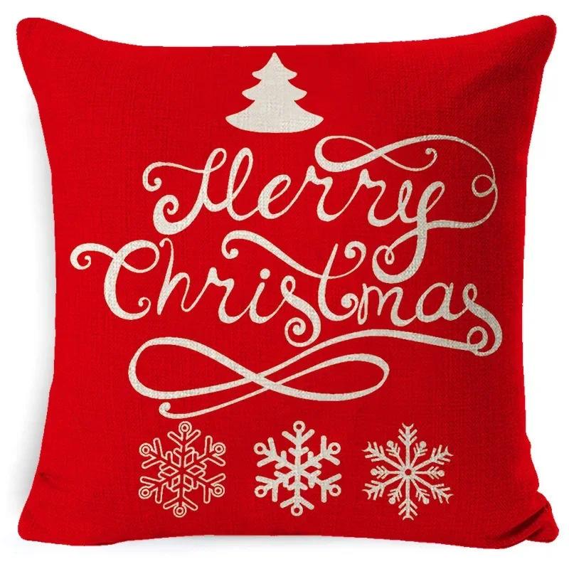 45CM Christmas Pillow Case Cushion Cover 2023 Christmas Decoration Red Gift Home Decoration Happy New Year Christmas Supplies