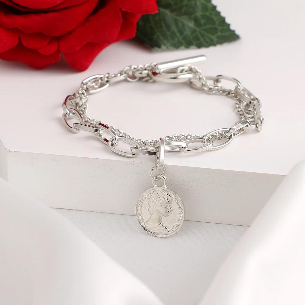 3PCS Fashion Thick Chain Link Bracelets for Women Vintage Snake Chain Gold Color Silver Color Bangles Bracelets Set Punk Jewelry