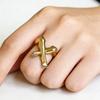 Practical Leg Shape Geometric Finger Rings Adjustable Opening Rings Alloy Texture Suitable for Artistic Expression