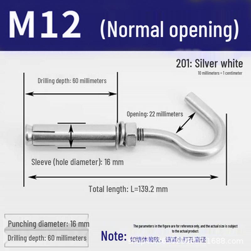 304 Stainless Steel Eye Bolt Expansion Hook Anti-Fall Hanger Net Hook