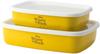 Fuji Enamel Disney Winnie the Pooh Shallow Rectangular Containers, Size M, Set of 2 (DYQ-2SF.P)