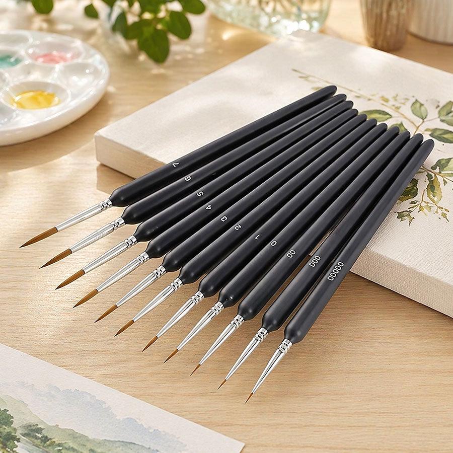 Outline Hand-Painted Watercolor Brush: Wolf Hair, Fine Line & Thick Round Handle for Chinese Painting & Nail Art.