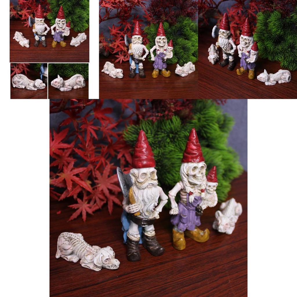 Halloween Skeleton Dwarf Resin Micro Landscape Garden Ornament For Celebration And Decor