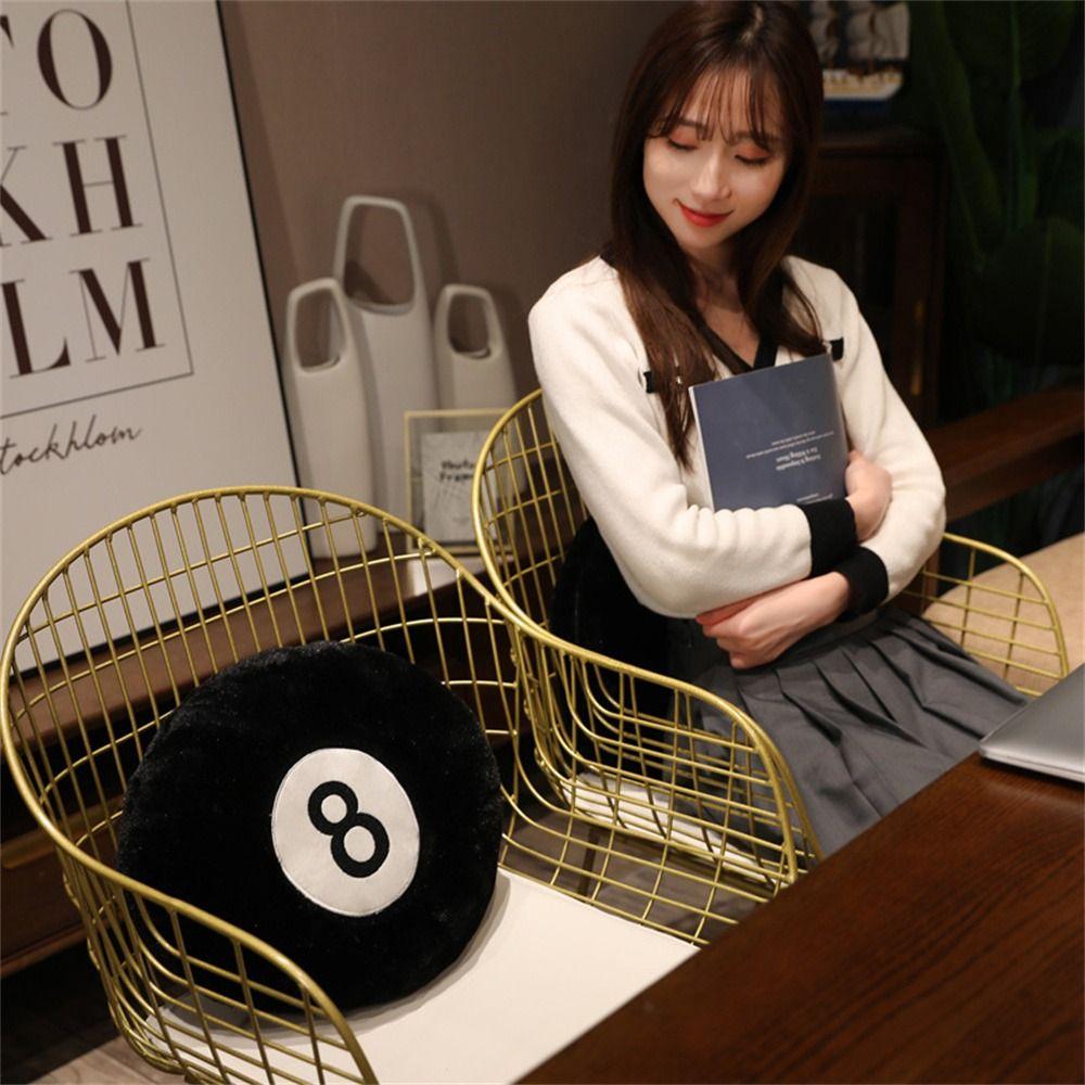 Toy 8 Ball Plushies 8 Ball Plush Pillow Billiards 8 Ball Plush Toy Simulation Billiards Plush Toys