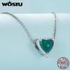 WOSTU 925 Sterling Silver Heart Shape Thermosensitive Stone Charm Beads for Women Girls Bracelet & Bangle DIY Jewelry