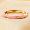 Leaf Floral Pattern Enamel Bangle Bracelet Colorful Drip Cloisonne Bracelet  Beach Vacation