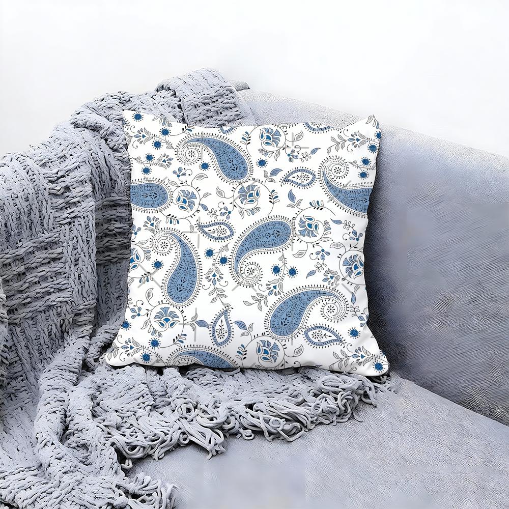 Classic Paisley Pattern Print Cushion Cover Premium Comfort Reversible Pillow Cove In One Design for Any Room Car Interior