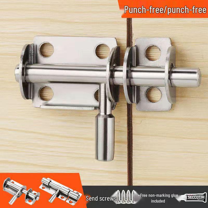 

Thick 304 Stainless Steel Surface-Mounted Bolt Latch, Old-Fashioned, Anti-Theft, Left/Right, Padlock-Compatible for Iron/Wooden Doors