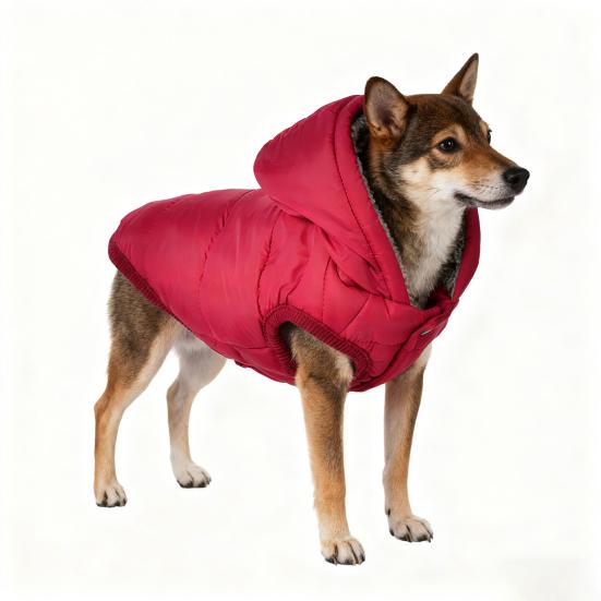 Hunder Termisk Hettegenser Fleeceforet Hundejakke med Hette Knappelukking Varm Valpe Vinterfrakk for Små Mellomstore Hunder