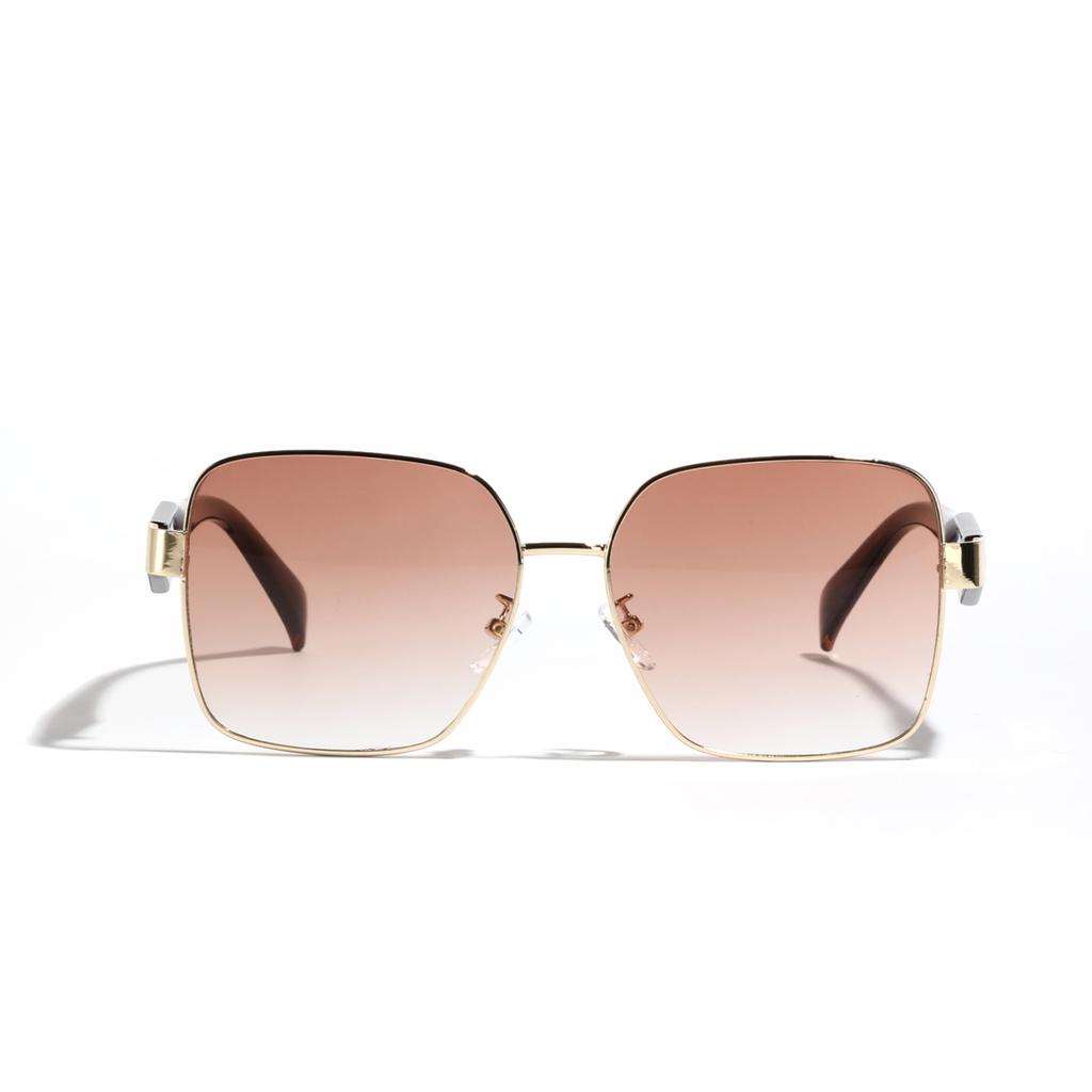 Glasses 9333 Large Frame Metal Square Sunglasses Men'S Rhombus Feet Versatile Sunglasses Women