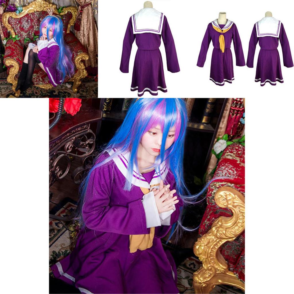 Exquisite No Game No Life Shiro Student Uniform Cosplay Dress Shirt And Tie Set