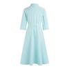 Navigare Women's Shirt Collar Tie-Waist Short Sleeve Dress