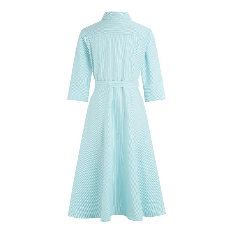 Navigare Women's Shirt Collar Tie-Waist Short Sleeve Dress