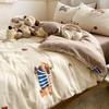Soft Cotton Double Gauze Bedding Set 4PCS Small Fresh Floral Print Twin Queen King Beds