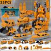 Children's Magnetic Deformation Engineering Car Assembly Toys Excavator Mixer Truck Combination Transform Robot Toy Children Gif