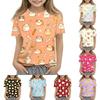 Kids Animal Print Crew Neck Short Sleeve T Shirt Casual Loose Fit Top Soft Comfortable Fabric Suitable for Everyday Wear