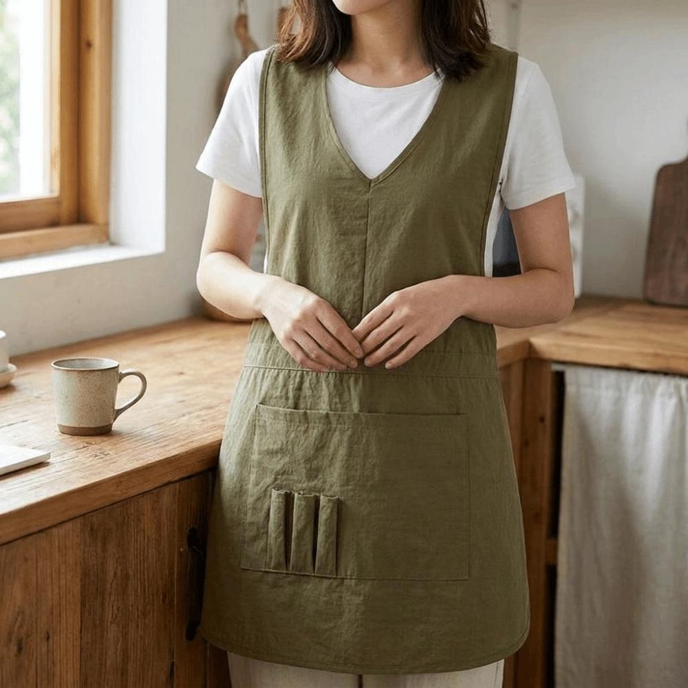 Wear Resistant Anti Fouling Apron Anti Splash Cooking Apron Simple Work Clothes Summer