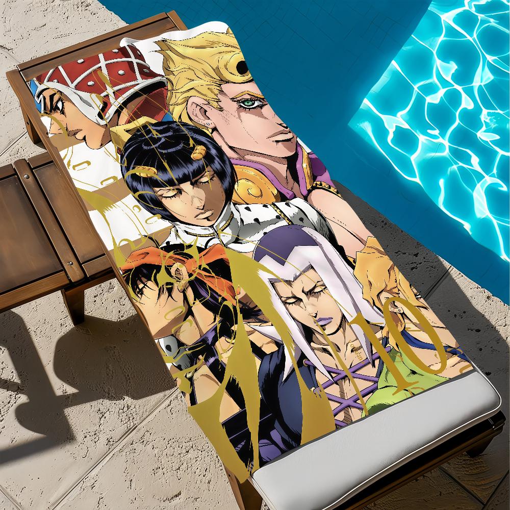 Anime J-JoJo süßes Bizarres Handtuch Groß Schnelltrocknendes Mikrofaser weich Strandtuch für Reise Fitness Sauna Baden Camping