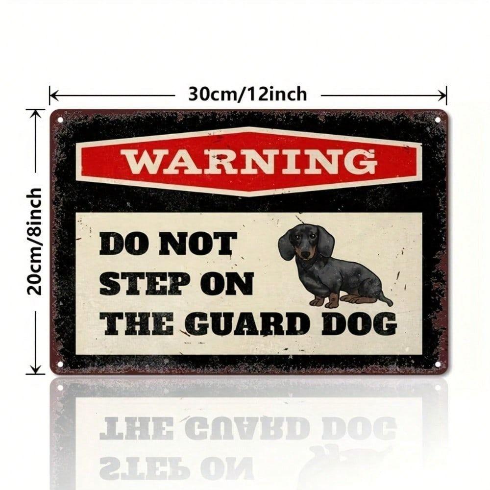 Metal Sign Wall Art Vintage Warning Dog Poster Garage Decor