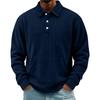 Men's Retro Corduroy Long Sleeve Button Shirt with Lapel Collar and Pocket Casual Top