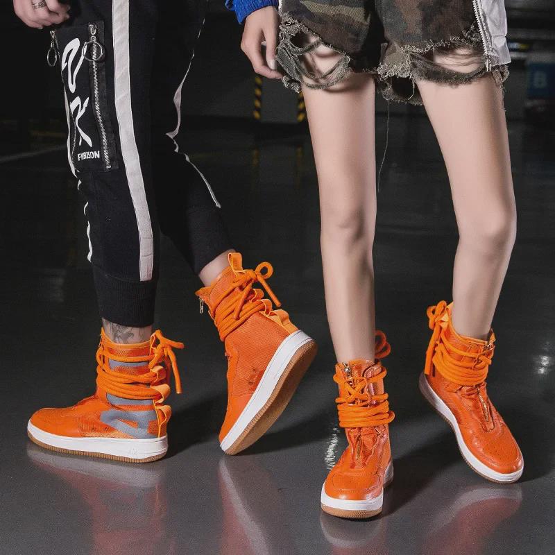 2025 Trendy High-Top Korean Style Couple Sneakers - Men's Large Size Fashion Sports Shoes for Spring & Autumn