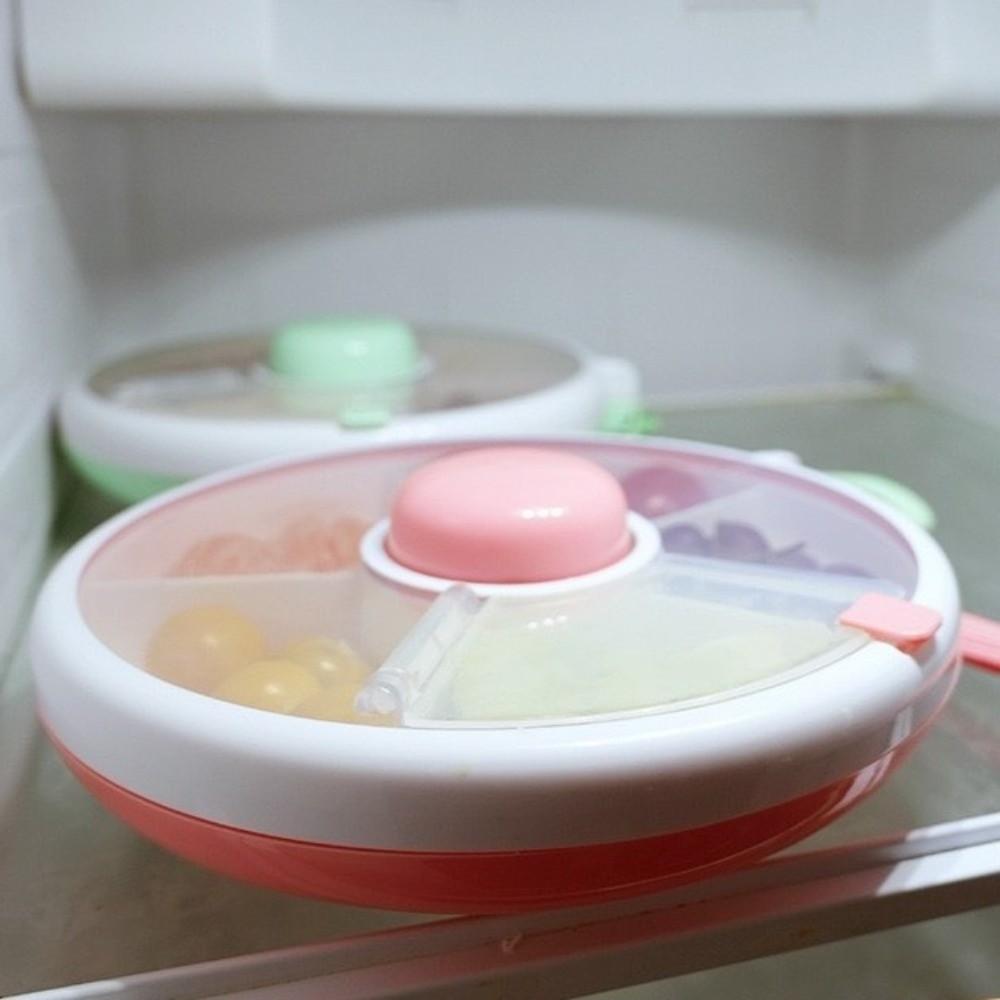 Moisture Proof Snack Spinner Portable Sealed Fruit Tray Divided Snack Box  Kids Snack