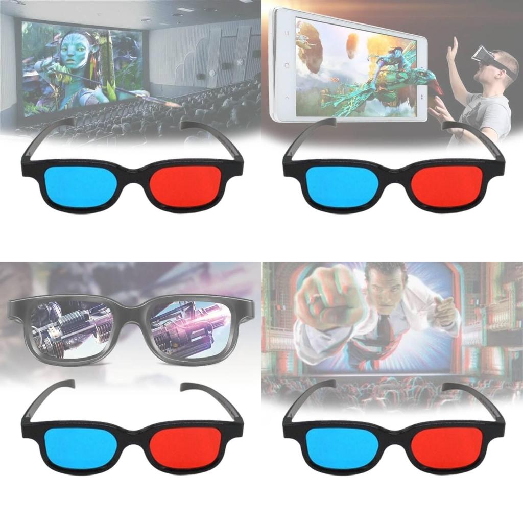 Stylish 3d Glasses For Kids With Red Blue Lenses Abs Pvc Frame Uv Protection