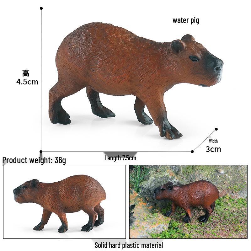 Wild Safari Animal Figurines: Giraffe, Elephant, Rhinoceros, Brown Bear, Tiger, Lion, Leopard, Hippopotamus - Solid Cognitive Toys