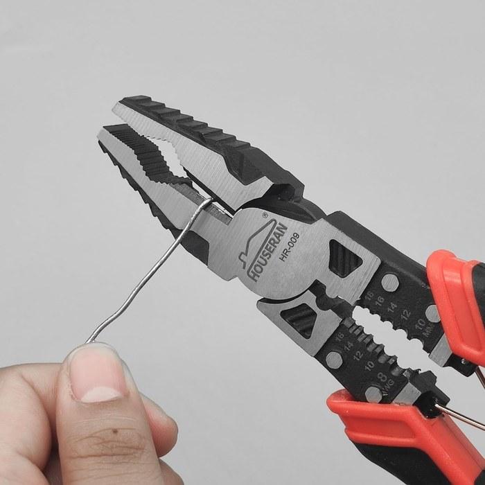HOUSERAN Pliers 3-Piece Set Multi-Tool Set Nipper Radio Pliers Heavy-Duty Pliers Wire Cutter with Spring and Lock Electrician Tool with