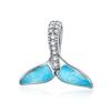 Argento 925 Fascino Conchiglia Blu Perla Marina Animale Tartaruga Stella Marina Ciondolo Adatto Bracciale Collana Gioielli Fai da Te